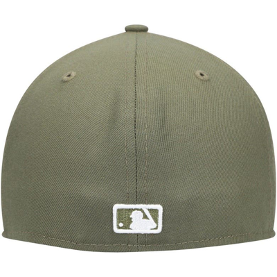 Shop New Era Olive Chicago White Sox White Logo 59fifty Fitted Hat