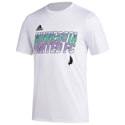 Shop Adidas Originals Adidas White Minnesota United Fc Team Jersey Hook Aeroready T-shirt