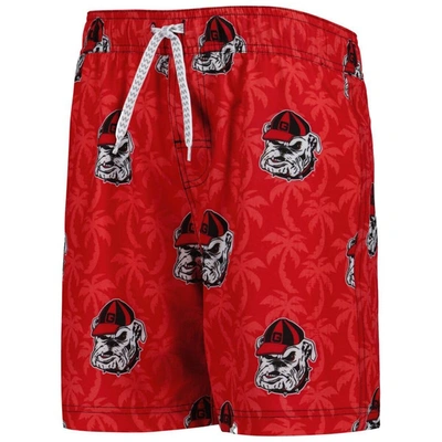 Shop Wes & Willy Youth   Red Georgia Bulldogs Palm Tree Swim Shorts