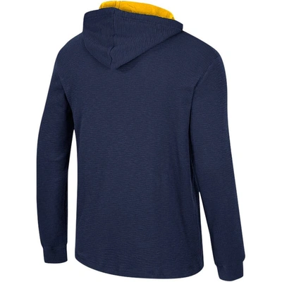 Shop Colosseum Navy Michigan Wolverines Affirmative Thermal Hoodie Long Sleeve T-shirt