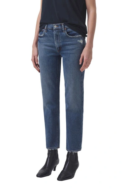 Shop Agolde Kye Mid Rise Ankle Straight Leg Jeans In Notion