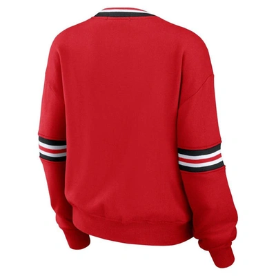 Shop Wear By Erin Andrews Red Wisconsin Badgers Vintage Pullover Sweatshirt