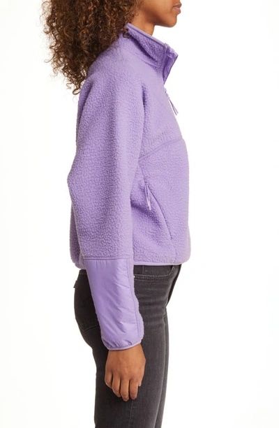 Halfdays Pieper Water Repellent Recycled Polyester Fleece Quarter Zip Top In Disco