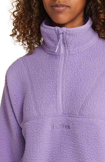 Halfdays Pieper Water Repellent Recycled Polyester Fleece Quarter Zip Top In Disco