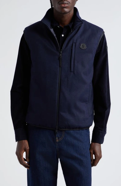 Shop Moncler Tumba Cashmere Blend Vest In Navy Blue