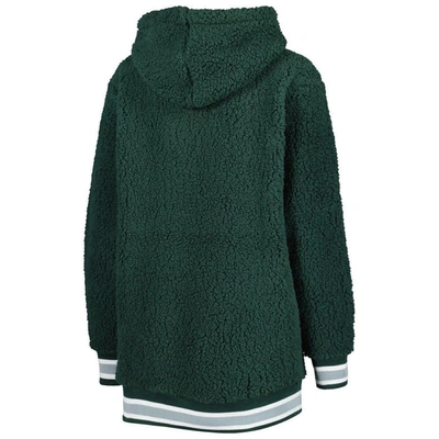 Shop G-iii 4her By Carl Banks Green Michigan State Spartans Game Over Sherpa Pullover Hoodie
