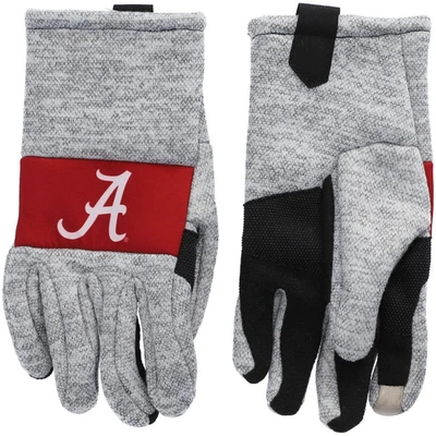 Shop Foco Gray Alabama Crimson Tide Team Knit Gloves
