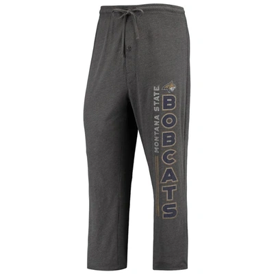Concepts Sport Men's  Heathered Charcoal And Navy Montana State Bobcats Meter T-shirt And Pants Sleep In Heather Charcoal