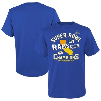 Shop Fanatics Youth  Branded Royal Los Angeles Rams Super Bowl Lvi Champions Hard Count Hometown T-shirt