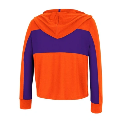 Shop Colosseum Girls Youth  Orange Clemson Tigers Galooks Hoodie Lace-up Long Sleeve T-shirt