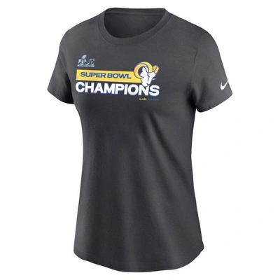 Shop Nike Anthracite Los Angeles Rams Super Bowl Lvi Champions T-shirt
