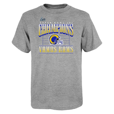 Shop Fanatics Youth  Branded Heathered Gray Los Angeles Rams Super Bowl Lvi Champions Game Plan Hometown T In Heather Gray