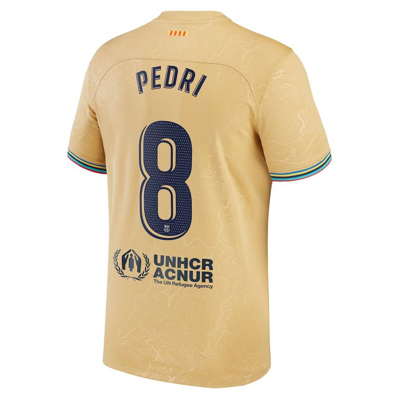 Shop Nike Pedri Gold Barcelona 2022/23 Away Replica Player Jersey