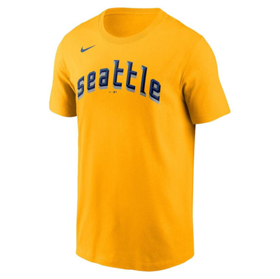 Shop Nike Gold Seattle Mariners City Connect Wordmark T-shirt
