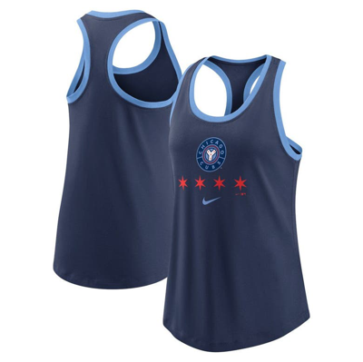 Shop Nike Navy Chicago Cubs City Connect Tri-blend Tank Top