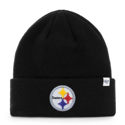 Shop 47 ' Black Pittsburgh Steelers Primary Basic Cuffed Knit Hat