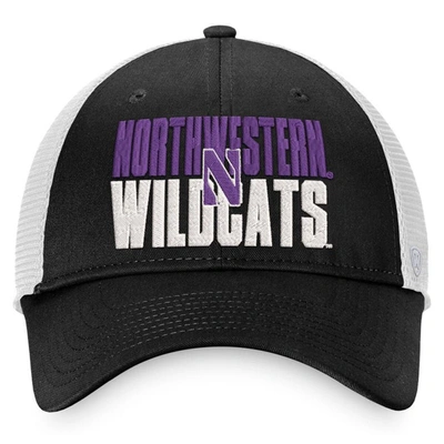 Shop Top Of The World Black/white Northwestern Wildcats Stockpile Trucker Snapback Hat