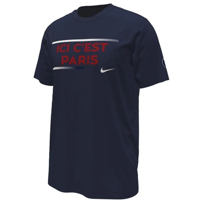 Shop Nike Navy Paris Saint-germain Verbiage T-shirt