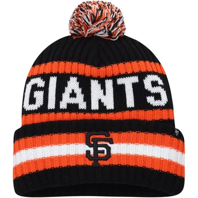 Shop 47 ' Black San Francisco Giants Bering Cuffed Knit Hat With Pom