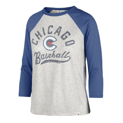 Shop 47 ' Gray Chicago Cubs City Connect Retro Daze Ava Raglan 3/4-sleeve T-shirt