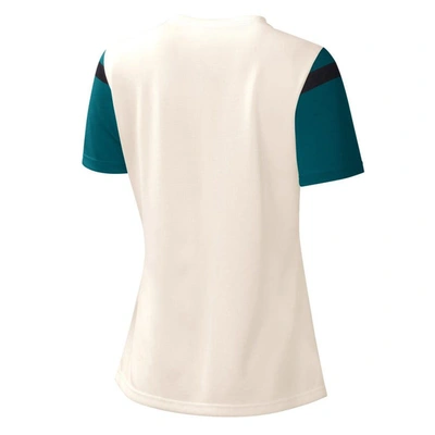 Shop Starter White Philadelphia Eagles Kick Start V-neck T-shirt In Cream