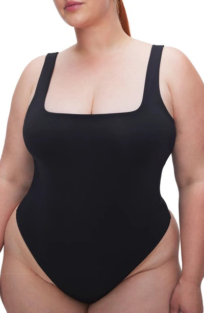 Good American Modern Tank Scuba Thong Bodysuit In Black001