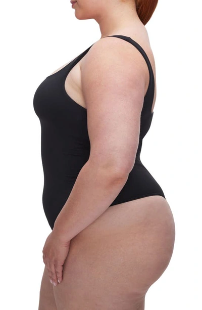Good American Modern Tank Scuba Thong Bodysuit In Black001