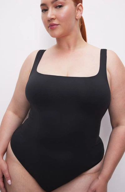 Good American Modern Tank Scuba Thong Bodysuit In Black001