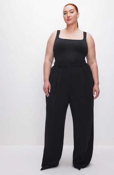 Good American Modern Tank Scuba Thong Bodysuit In Black001