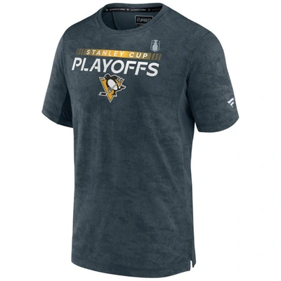 Shop Fanatics Branded Charcoal Pittsburgh Penguins Authentic Pro 2022 Stanley Cup Playoffs T-shirt