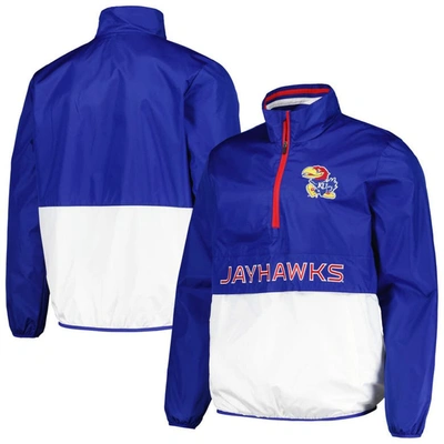 Shop G-iii Sports By Carl Banks Royal Kansas Jayhawks Cornerman Half-zip Top