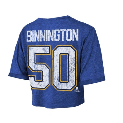Shop Majestic Threadsjordan Binnington Blue St. Louis Blues Boxy Crop Name & Number Cropped T-shirt