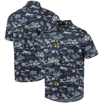 Shop Reyn Spooner Navy Milwaukee Brewers Kekai Performance Button-up Shirt