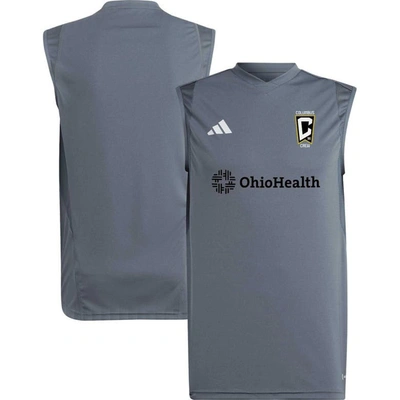 Shop Adidas Originals Adidas Gray Columbus Crew 2023 On-field Sleeveless Training Jersey