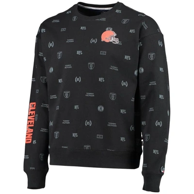 Shop Tommy Hilfiger Black Cleveland Browns Reid Graphic Pullover Sweatshirt
