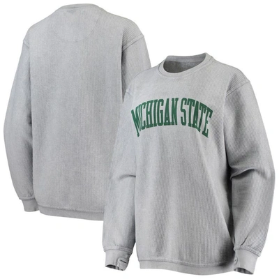 Shop Pressbox Gray Michigan State Spartans Comfy Cord Vintage Wash Basic Arch Pullover Sweatshirt