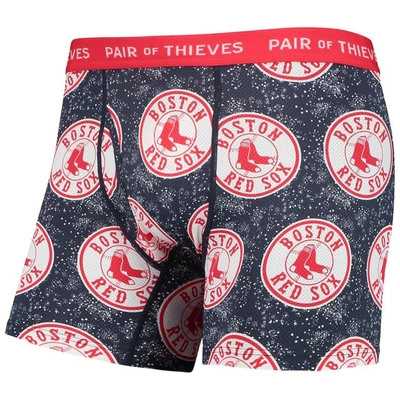 Shop Pair Of Thieves Gray/navy Boston Red Sox Super Fit 2-pack Boxer Briefs Set