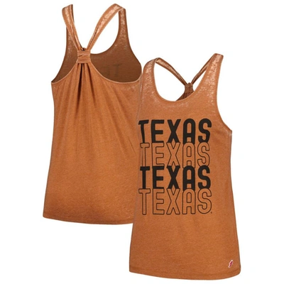 Shop League Collegiate Wear Texas Orange Texas Longhorns Stacked Name Racerback Tank Top In Burnt Orange