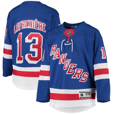 Shop Outerstuff Youth Alexis Lafreniere Blue New York Rangers Home Premier Player Jersey