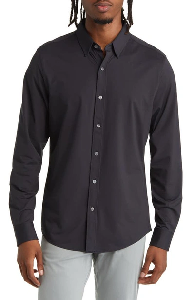 Rhone Commuter Slim Fit Button-up Shirt In Black