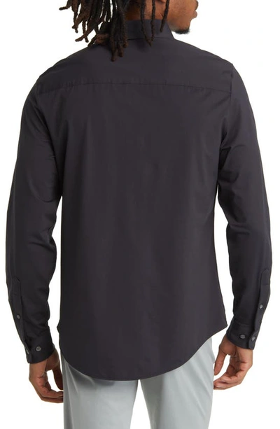 Rhone Commuter Slim Fit Button-up Shirt In Black