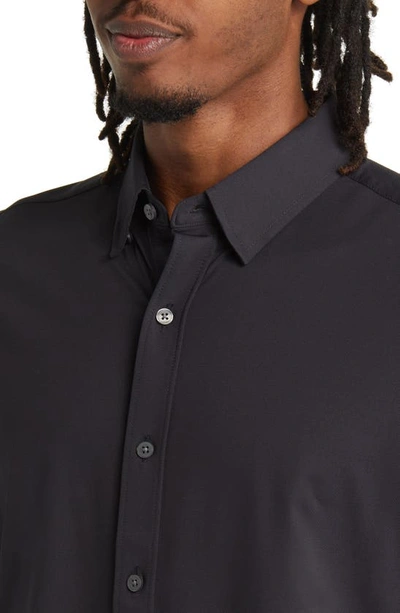 Rhone Commuter Slim Fit Button-up Shirt In Black