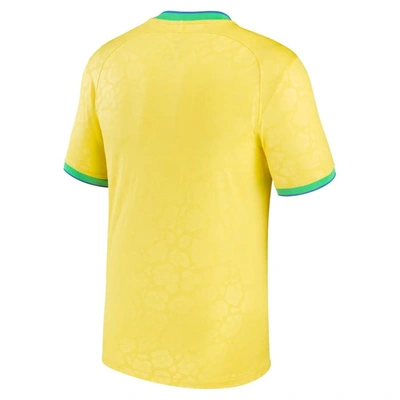 Shop Nike Yellow Brazil National Team 2022/23 Home Breathe Stadium Replica Blank Jersey