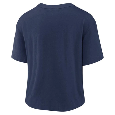 Shop Nike Navy/white New York Yankees Line Up High Hip Fashion T-shirt