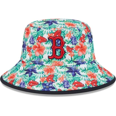 Shop New Era Boston Red Sox Tropic Floral Bucket Hat In Navy