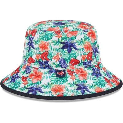 Shop New Era Boston Red Sox Tropic Floral Bucket Hat In Navy