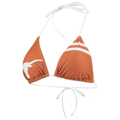 Shop Foco Texas Orange Texas Longhorns Wordmark Bikini Top In Burnt Orange