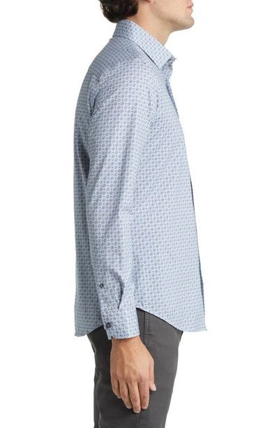 Shop Bugatchi James Ooohcotton® Plaid Print Stretch Cotton Button-up Shirt In Navy