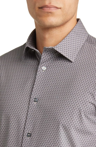 Bugatchi James Ooohcotton® Geometric Print Button-up Shirt In Desert