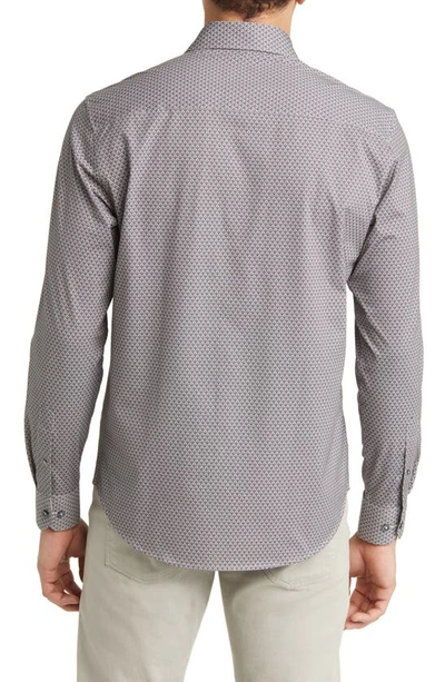 Bugatchi James Ooohcotton® Geometric Print Button-up Shirt In Desert